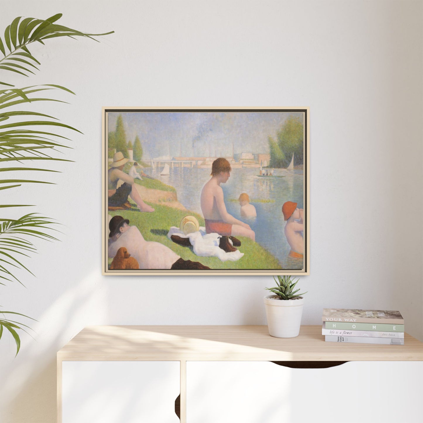 Seurat, Georges - Bathers at Asnières (1884) - Matte Canvas, Framed