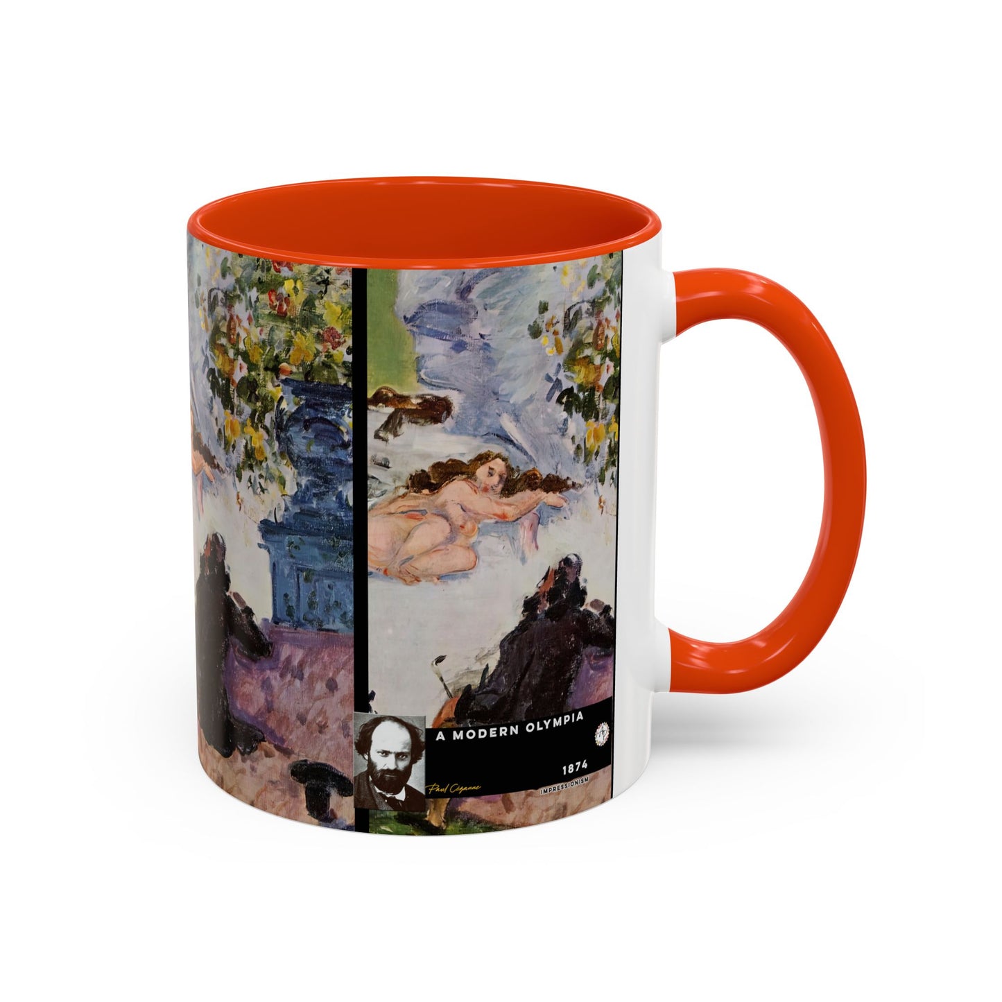 Cézanne, Paul - A Modern Olympia (1874) - Colorful Accent Mugs