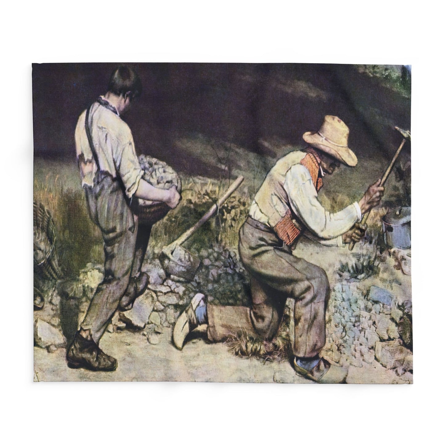 Courbet, Gustave - The Stone Breakers (1850) - Arctic Fleece Blanket