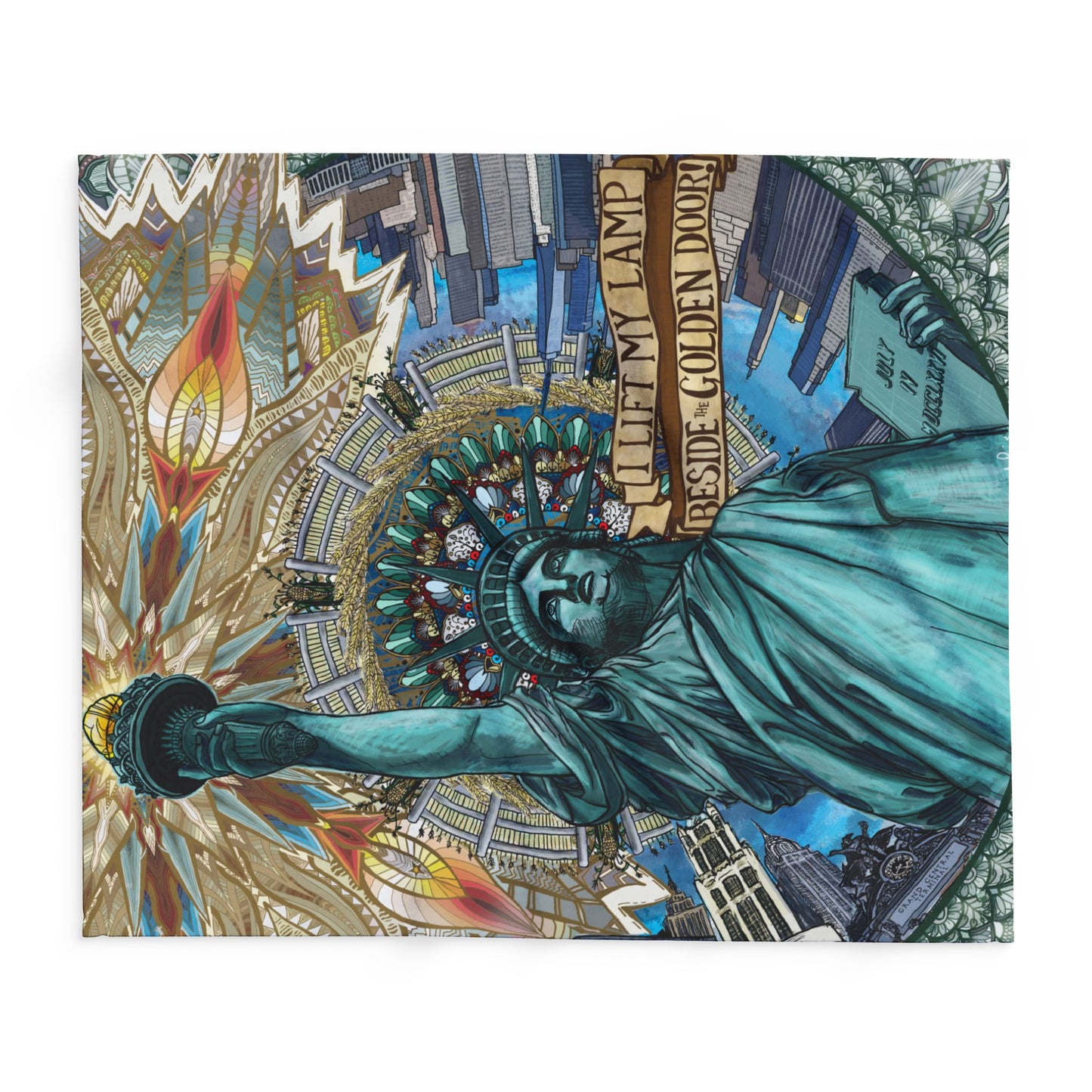 Liberty Mandala - Arctic Fleece Blanket