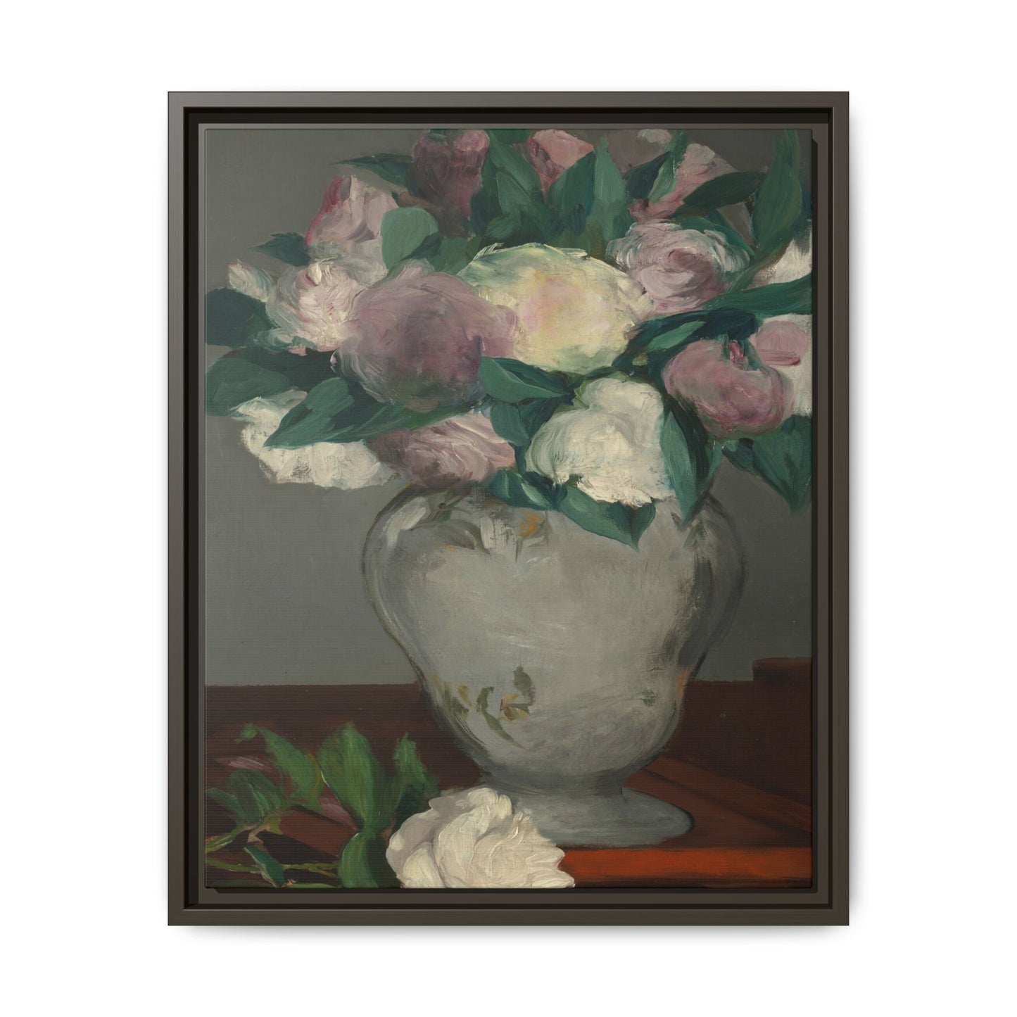 Manet, Édouard - Peonies (1864) - Matte Canvas, Framed