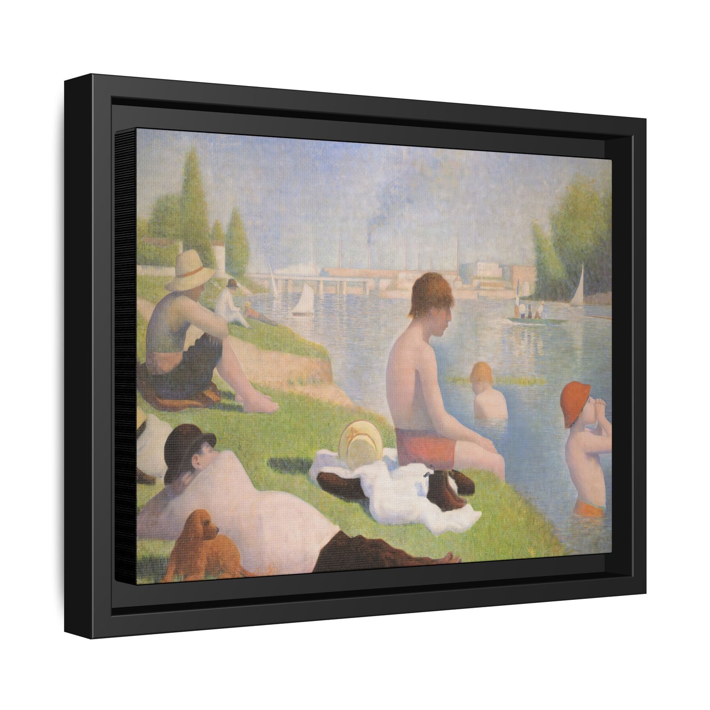 Seurat, Georges - Bathers at Asnières (1884) - Matte Canvas, Framed
