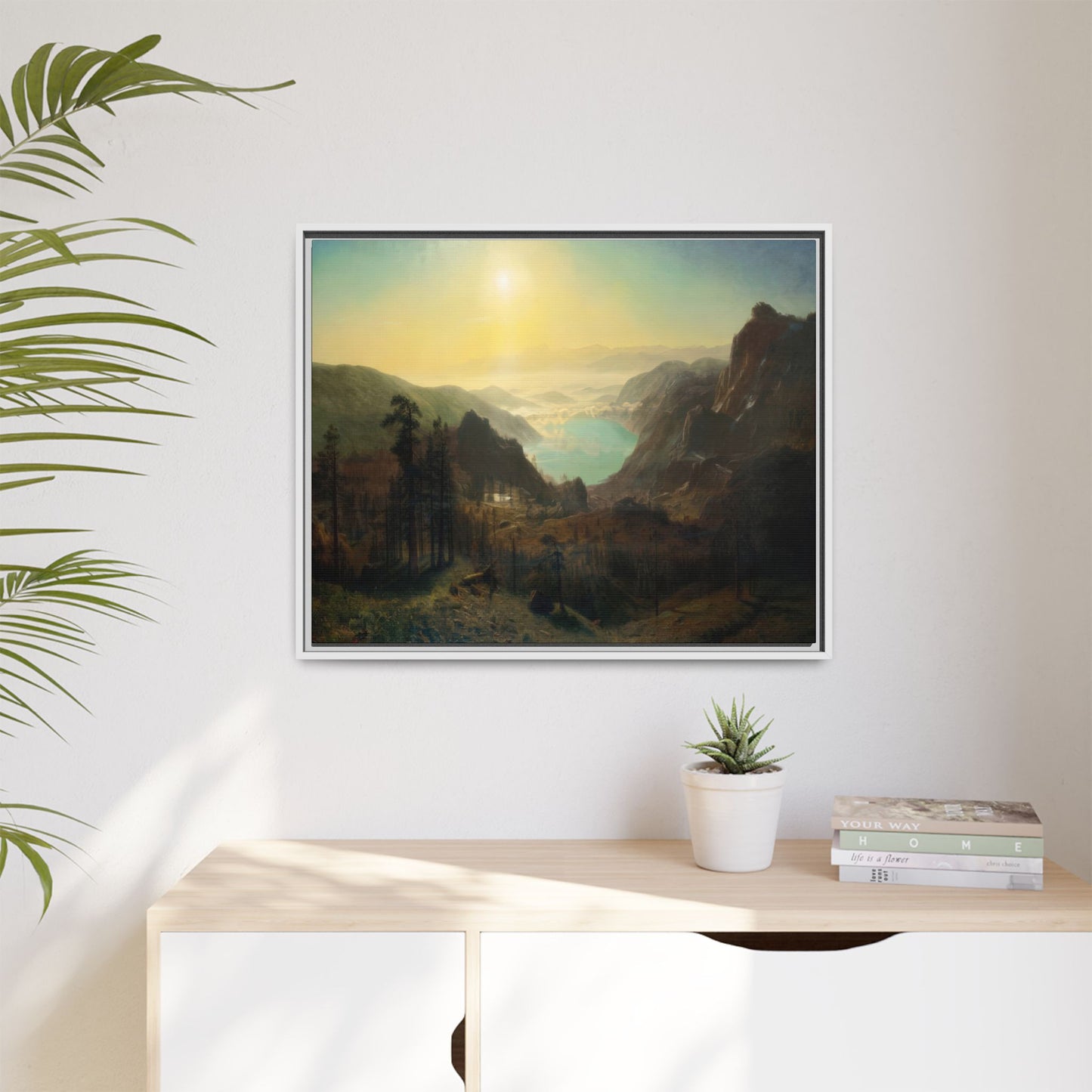 Bierstadt, Albert - Donner Lake from the Summit (1873) - Matte Canvas, Framed