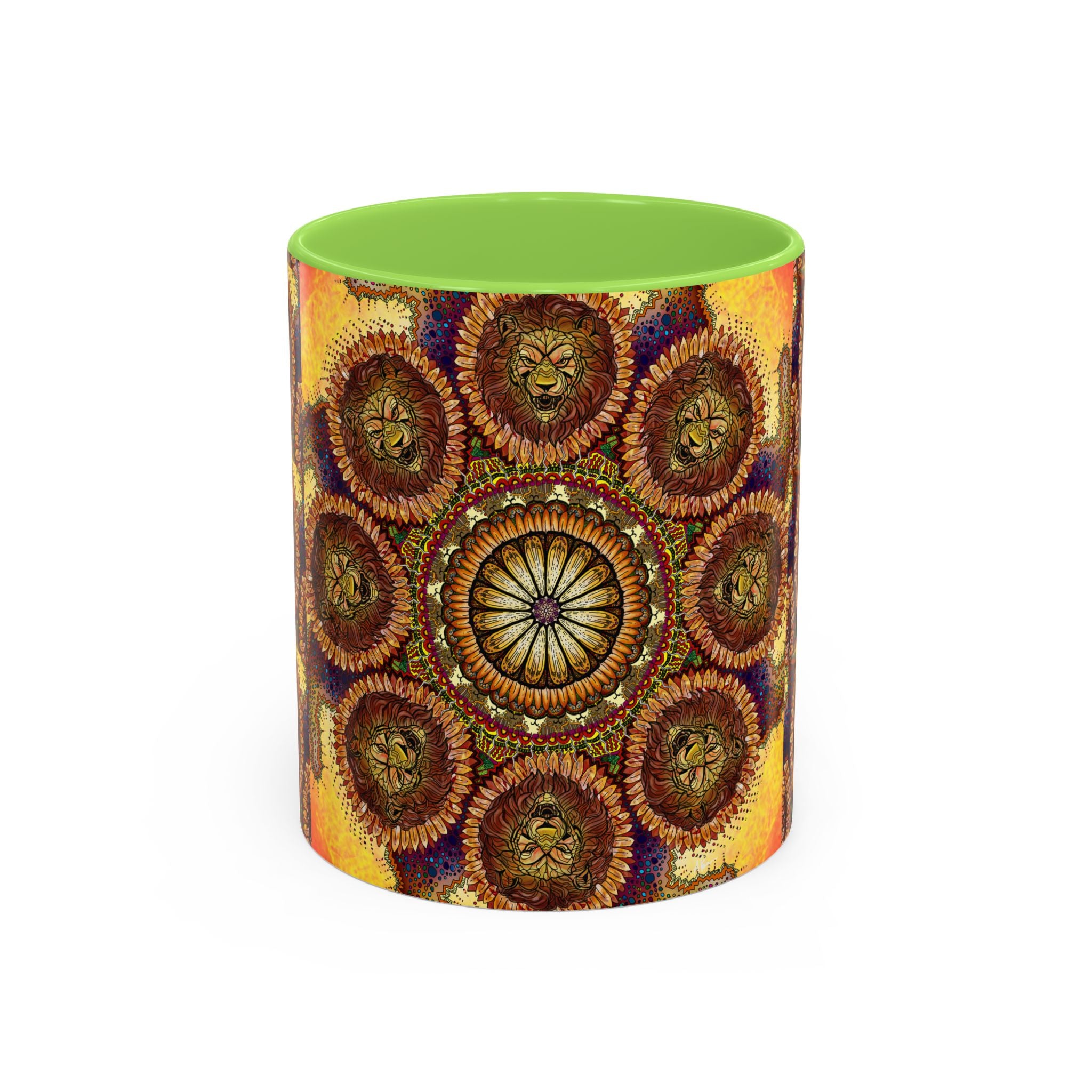 Lion Summer Mandala - Colorful Accent Mugs