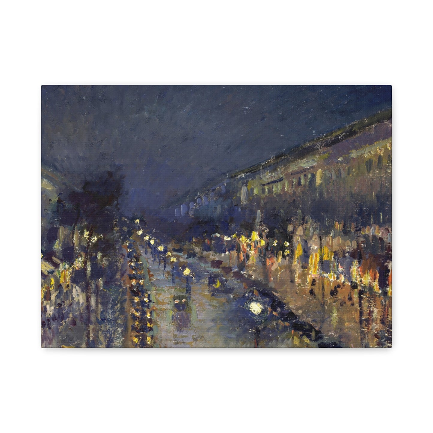Pissarro, Camille - The Boulevard Montmartre At Night (1897) - Canvas Block, unframed