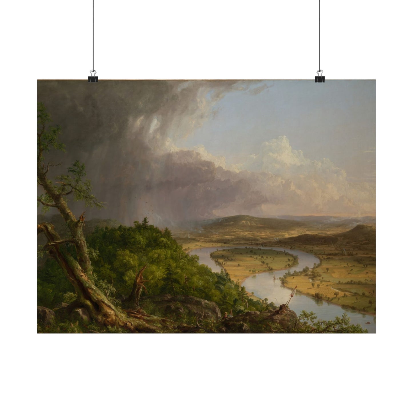 Cole. Thomas - View from Mount Holyoke, Northampton, Massachusetts, after a Thunderstorm: The Oxbow (1836) - Satin Posters
