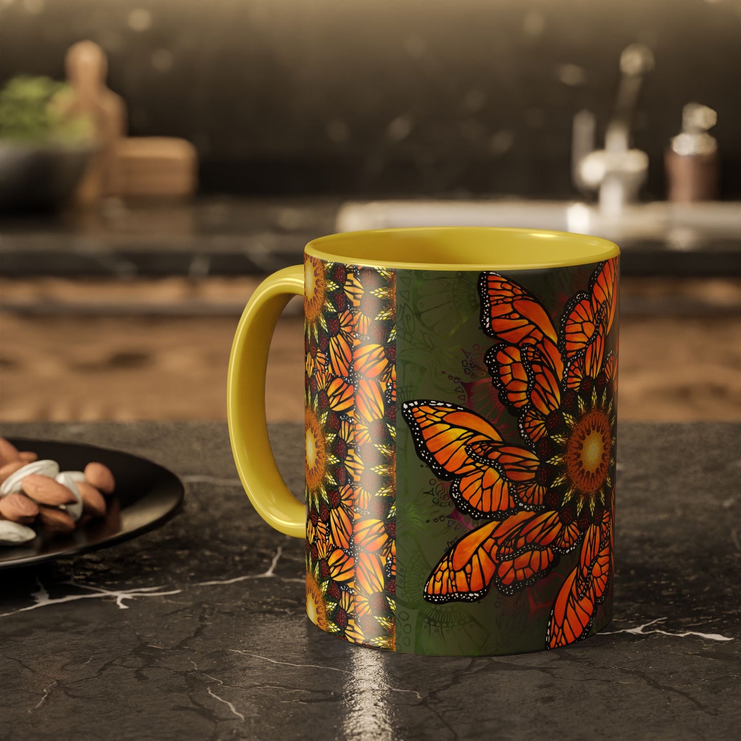 Pacio, Adam - Monarch Butterfly Mandala - Colorful Accent Mugs