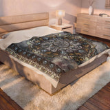 Memento Mori Mandala - Velveteen Plush Blanket