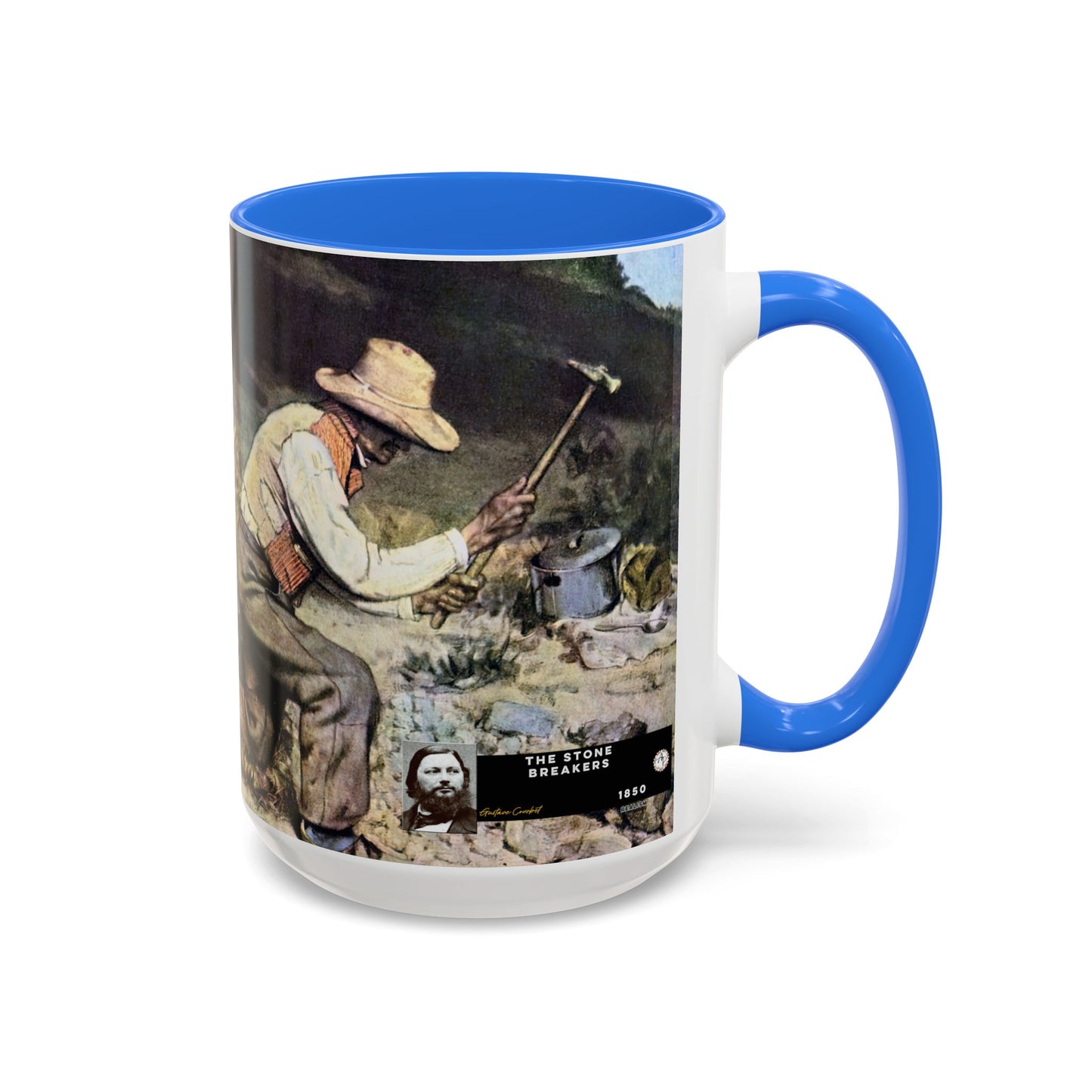 Courbet, Gustave - The Stone Breakers (1850) - Colorful Accent Mugs