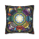 Mystic Jewel Mandala - Suede Square Pillowcase