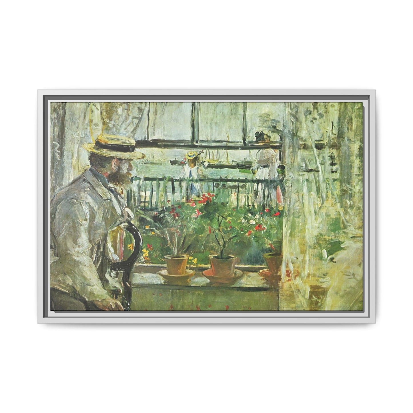 Morisot, Berthe - Eugene Manet on the Isle of Wight (1875) - Matte Canvas, Framed