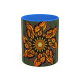 Monarch Butterfly Mandala - Colorful Accent Mugs