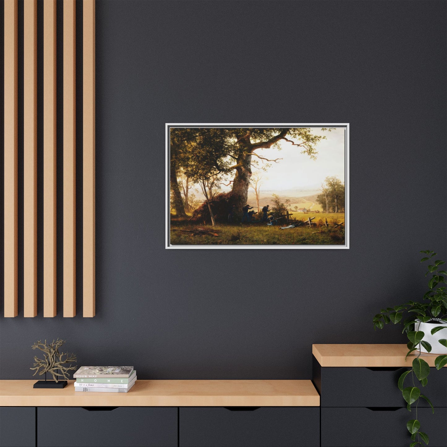 Bierstadt, Albert -  Guerrilla Warfare (1861) - Matte Canvas, Framed