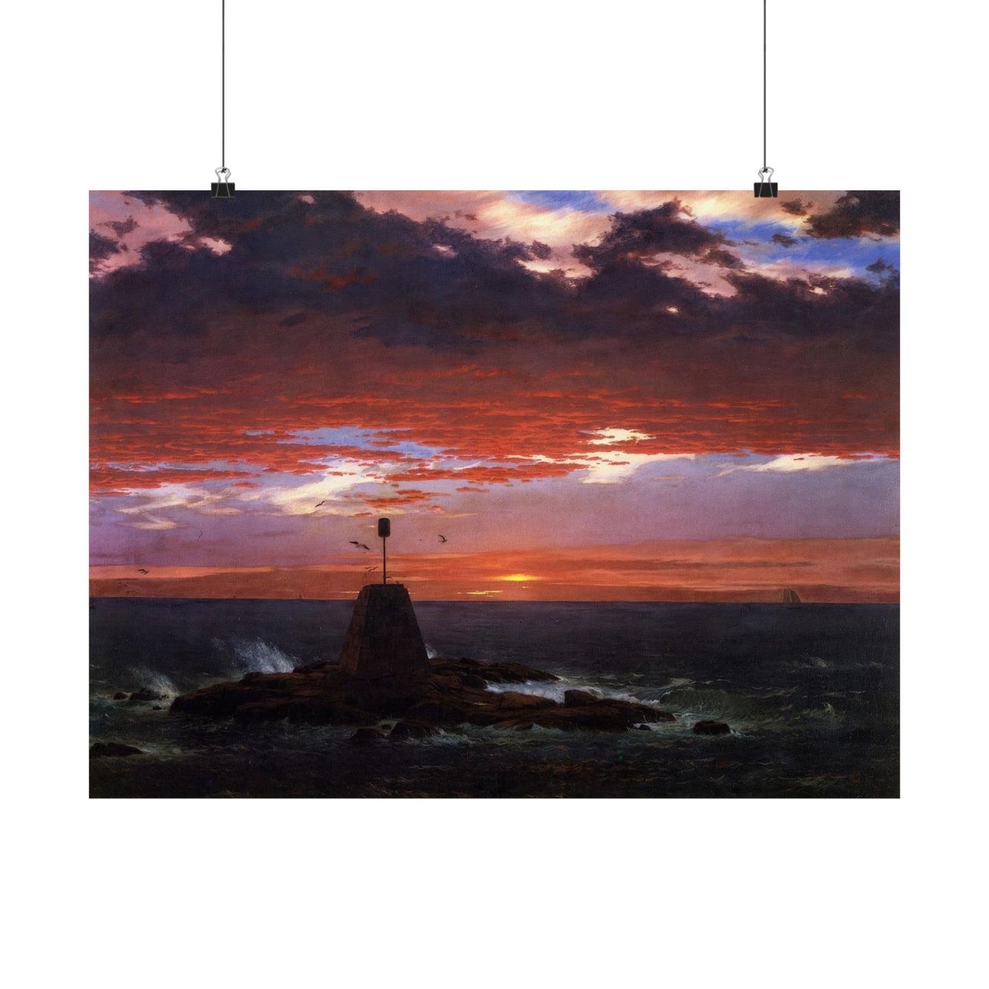 Church, Frederic Edwin - Beacon, off Mount Desert Island  (1850) - Satin Posters
