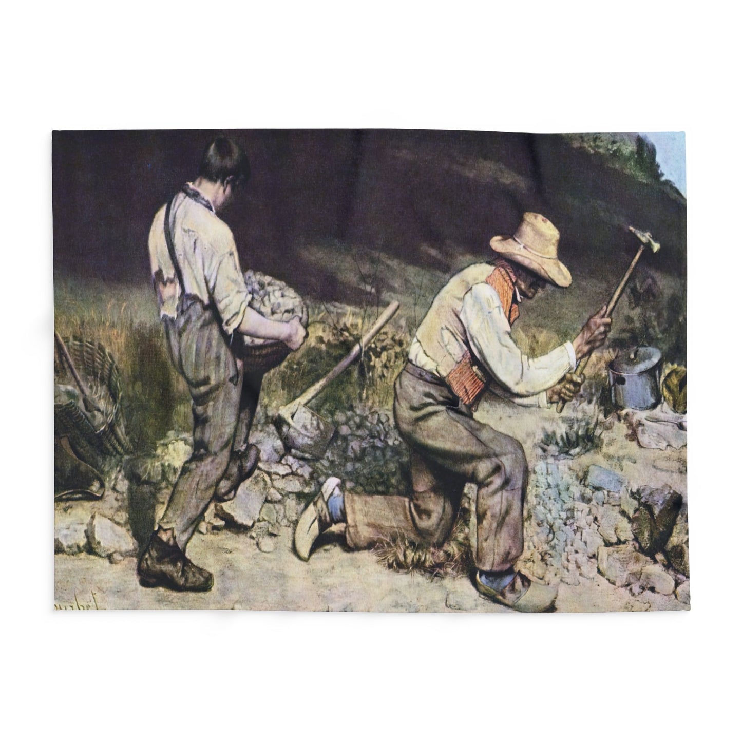Courbet, Gustave - The Stone Breakers (1850) - Arctic Fleece Blanket