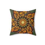 Monarch Butterfly Mandala - Suede Square Pillow
