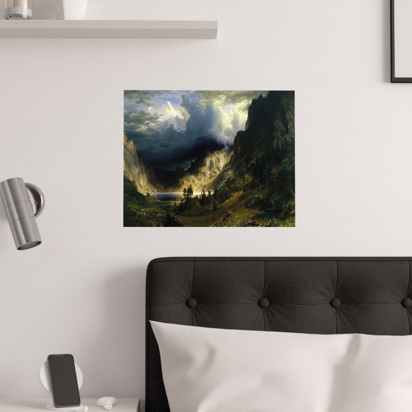 Bierstadt, Albert - A Storm in the Rocky Mountains, Mt. Rosalie (1866) - Satin Posters