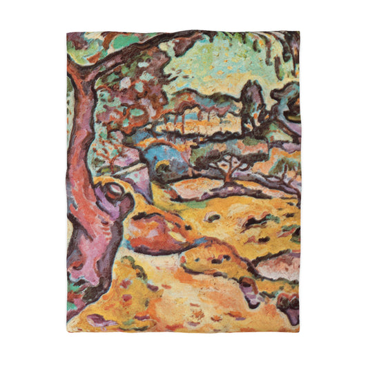 Braque, Georges - Olive Tree near L'Estaque (1906) - Microfiber Duvet Cover