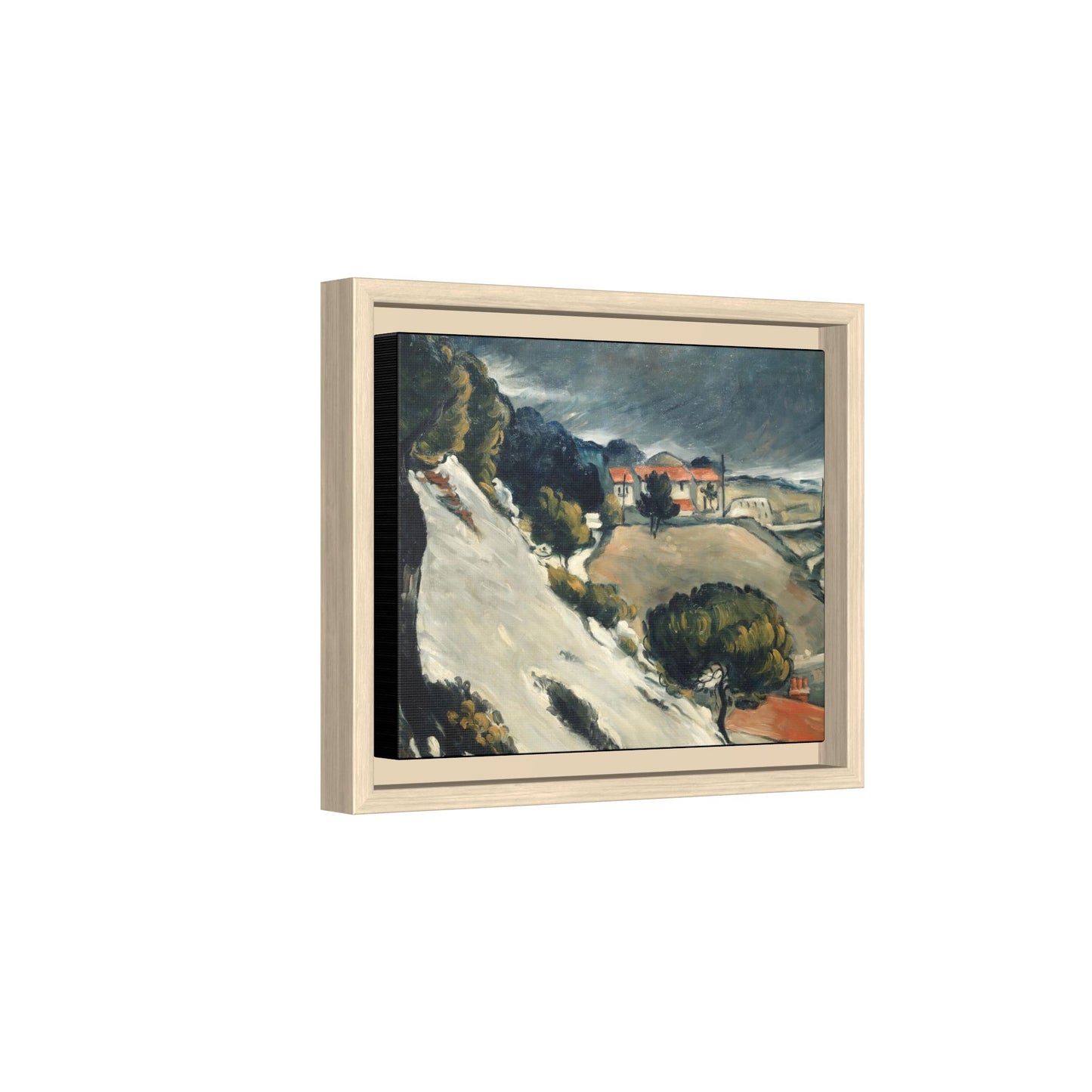 Cézanne, Paul - L’Estaque, Melting Snow (1870) - Matte Canvas, Framed