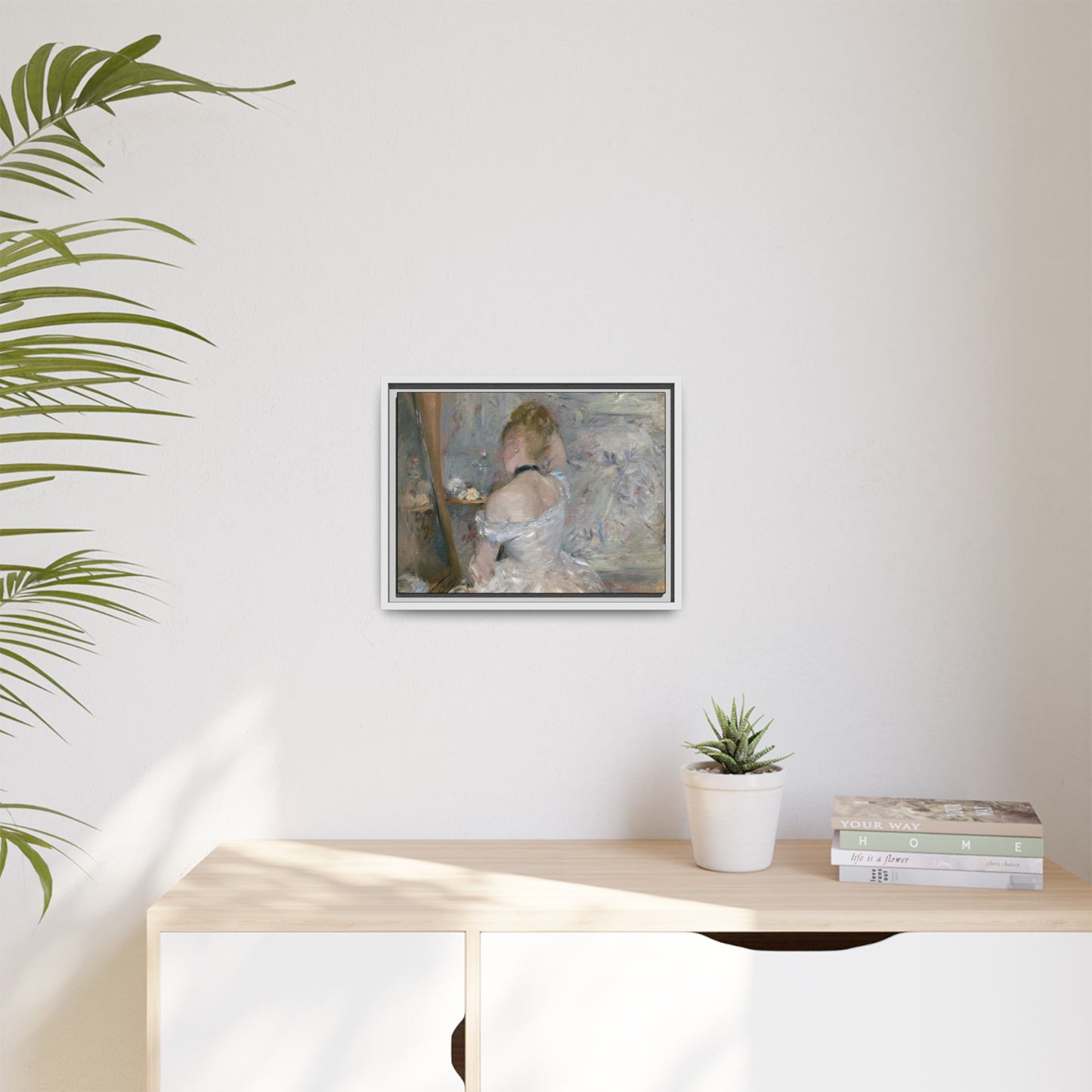 Morisot, Berthe - Woman at Her Toilette (1880) - Matte Canvas, Framed