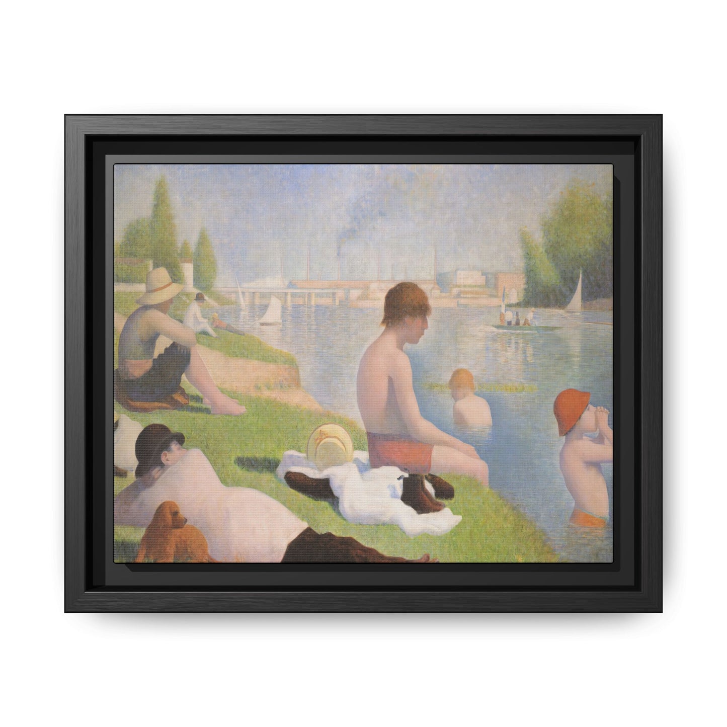 Seurat, Georges - Bathers at Asnières (1884) - Matte Canvas, Framed