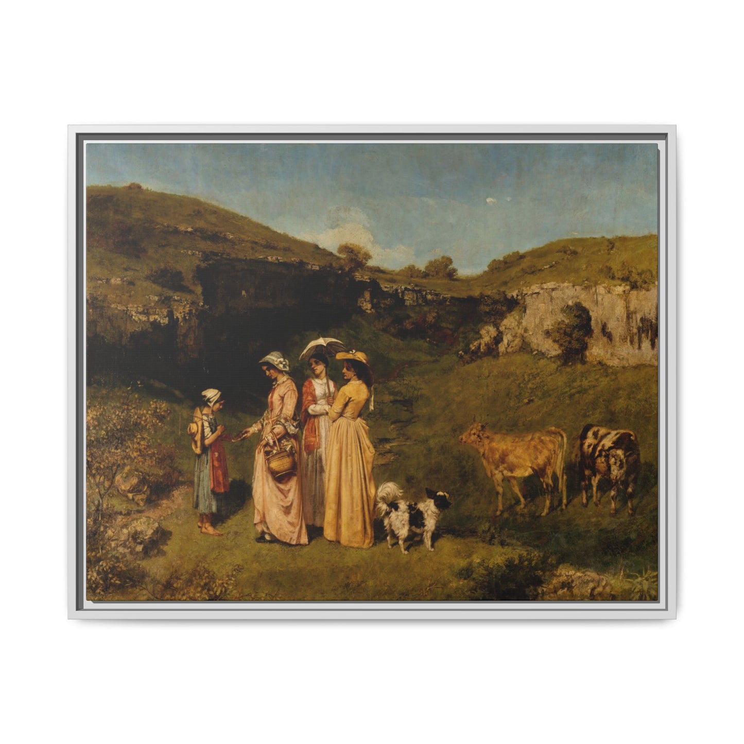 Courbet, Gustave - Young Ladies of the Village (1851) - Matte Canvas, Framed