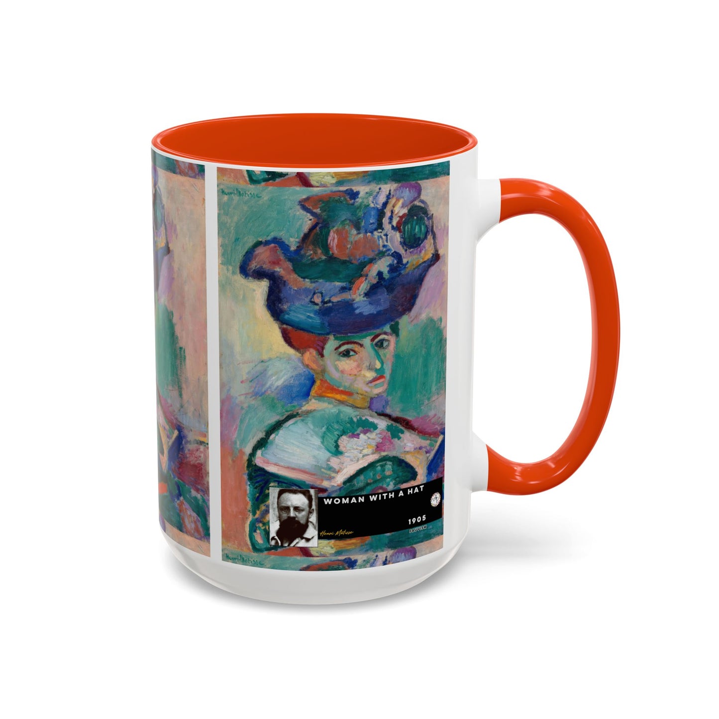 Matisse, Henri - Woman with a Hat (1905) - Colorful Accent Mugs