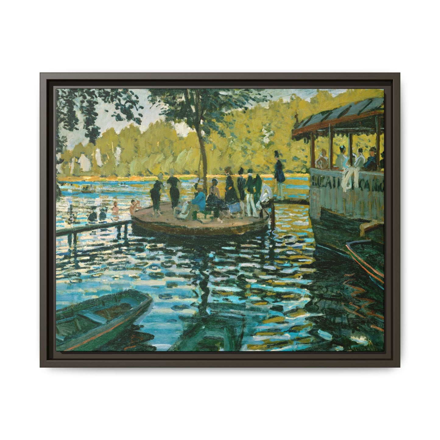 Monet, Claude - La Grenouillere (1869) - Matte Canvas, Framed