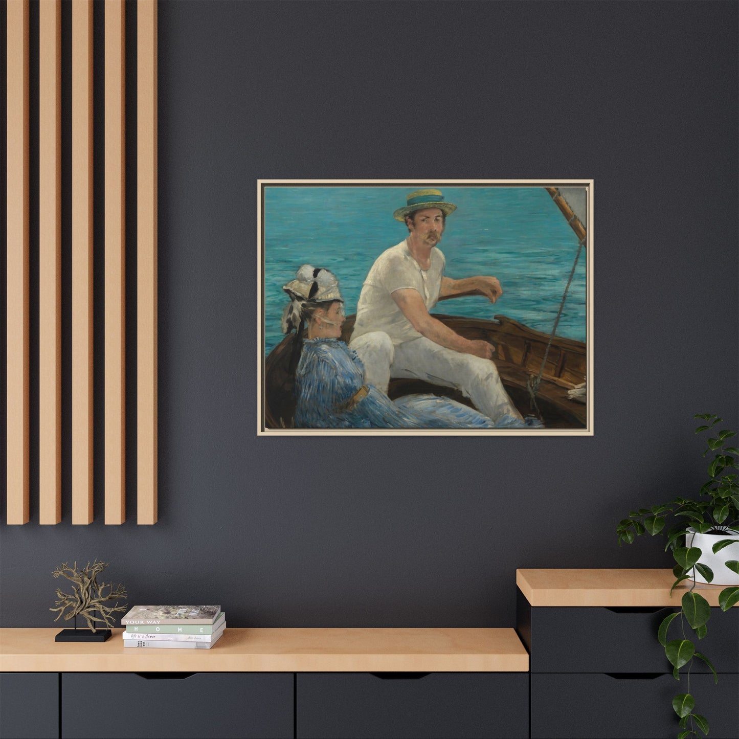 Manet, Édouard - Boating (1874) - Matte Canvas, Framed