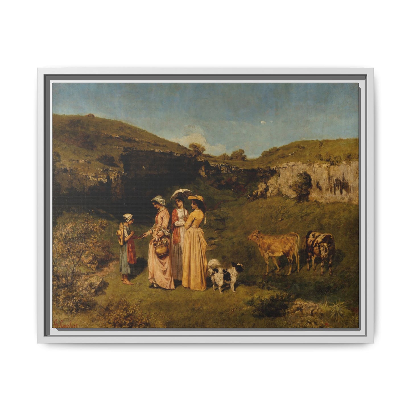 Courbet, Gustave - Young Ladies of the Village (1851) - Matte Canvas, Framed