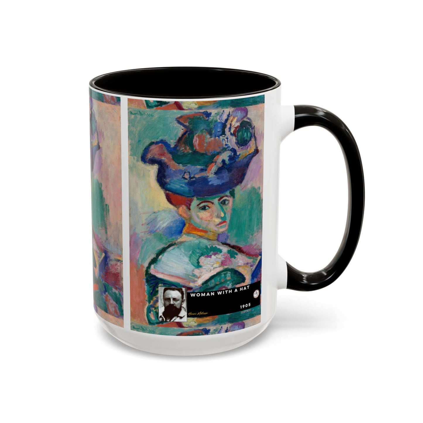 Matisse, Henri - Woman with a Hat (1905) - Colorful Accent Mugs