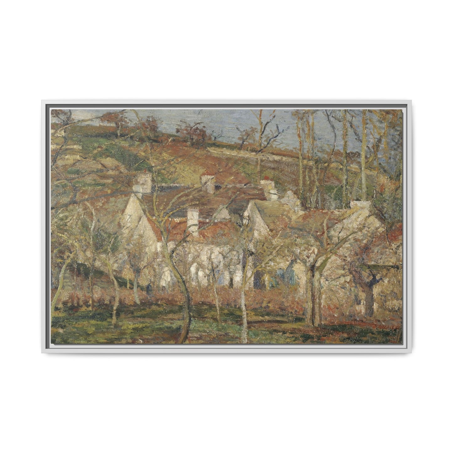 Pissarro, Camille - Red Roofs, Corner of a Village in Winter (1877) - Matte Canvas, Framed