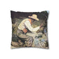 Courbet, Gustave - The Stone Breakers (1850) - Suede Square Pillowcase
