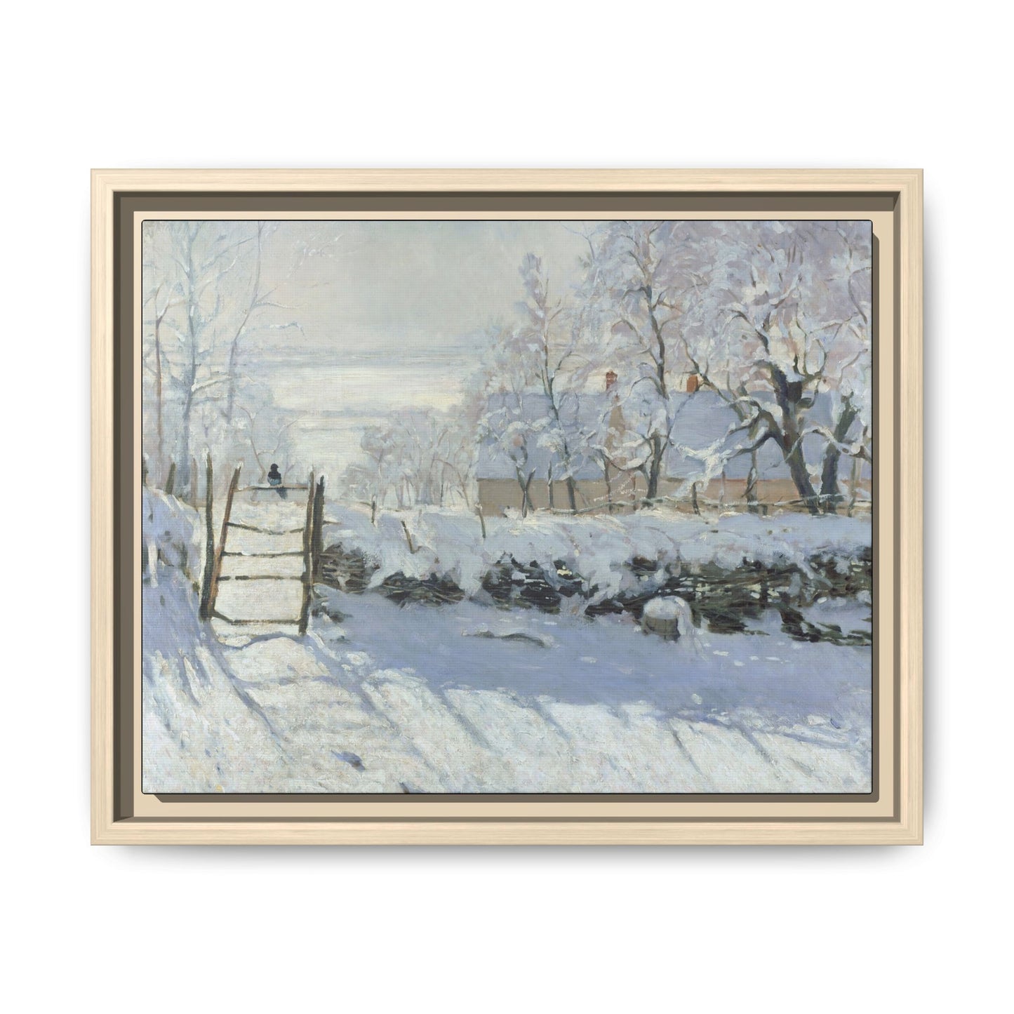 Monet, Claude - The Magpie (1868) - Matte Canvas, Framed