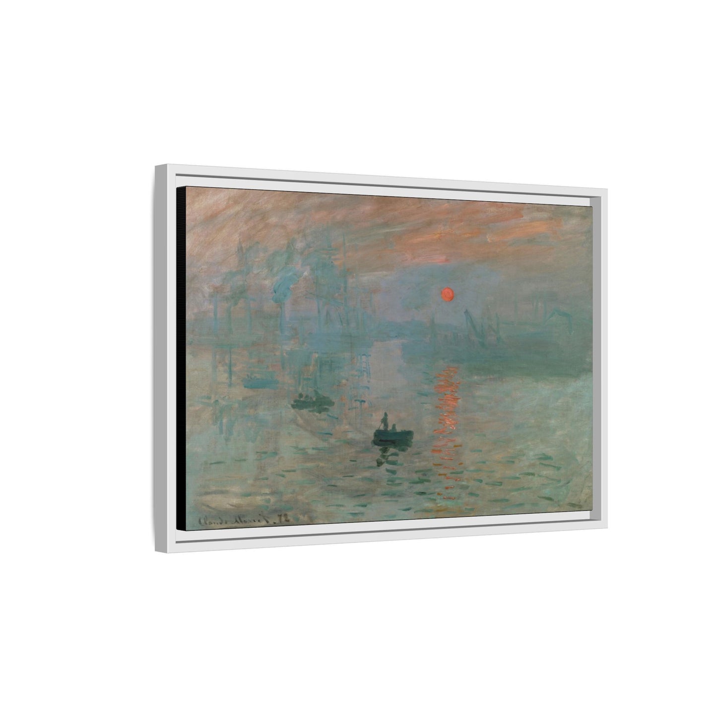 Monet, Claude - Impression, Sunrise (1872) - Matte Canvas, Framed