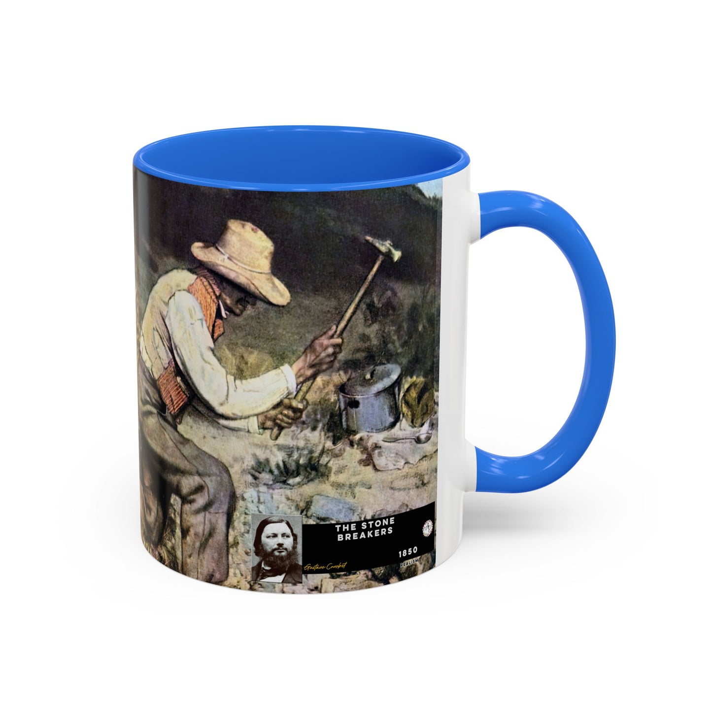 Courbet, Gustave - The Stone Breakers (1850) - Colorful Accent Mugs
