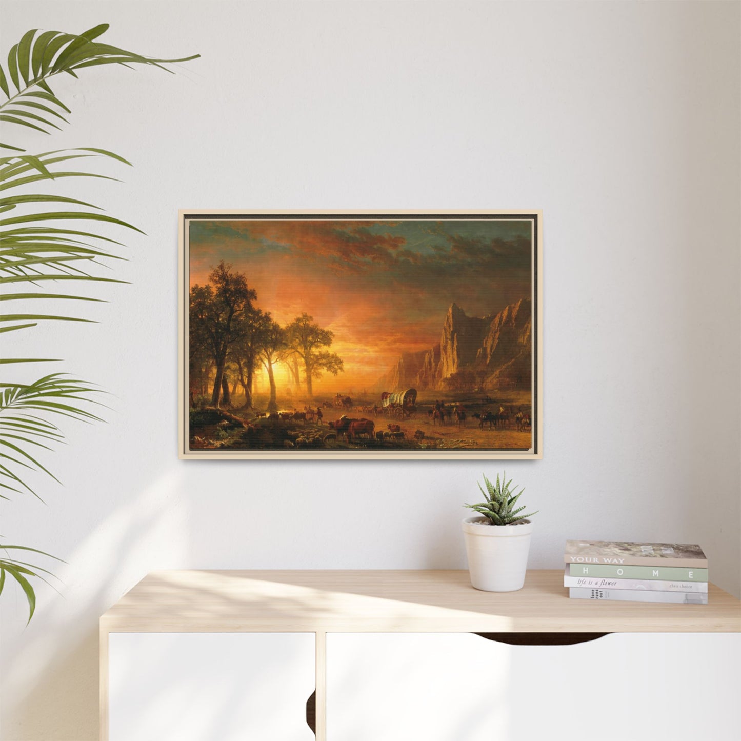 Bierstadt, Albert - Emigrants Crossing the Plains (1867) - Matte Canvas, Framed