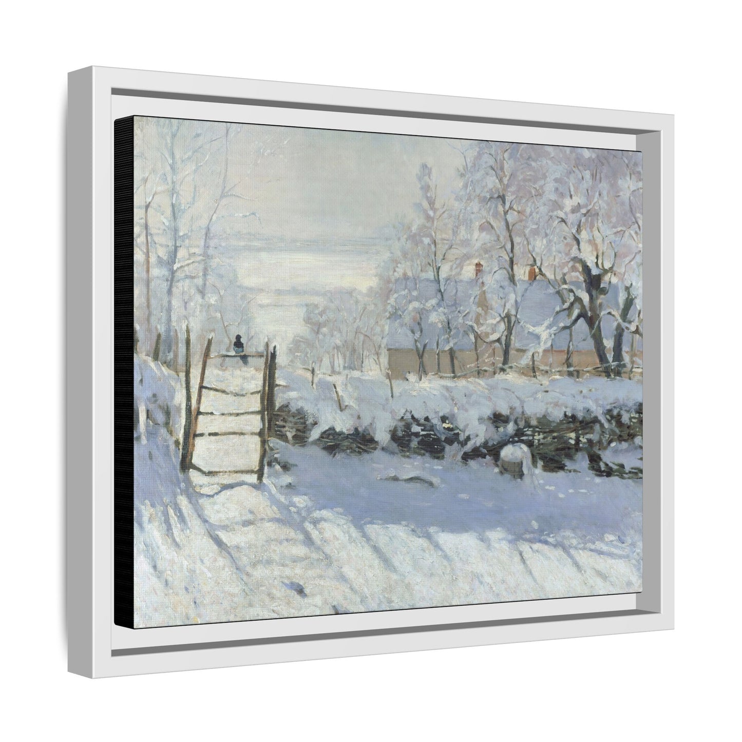 Monet, Claude - The Magpie (1868) - Matte Canvas, Framed