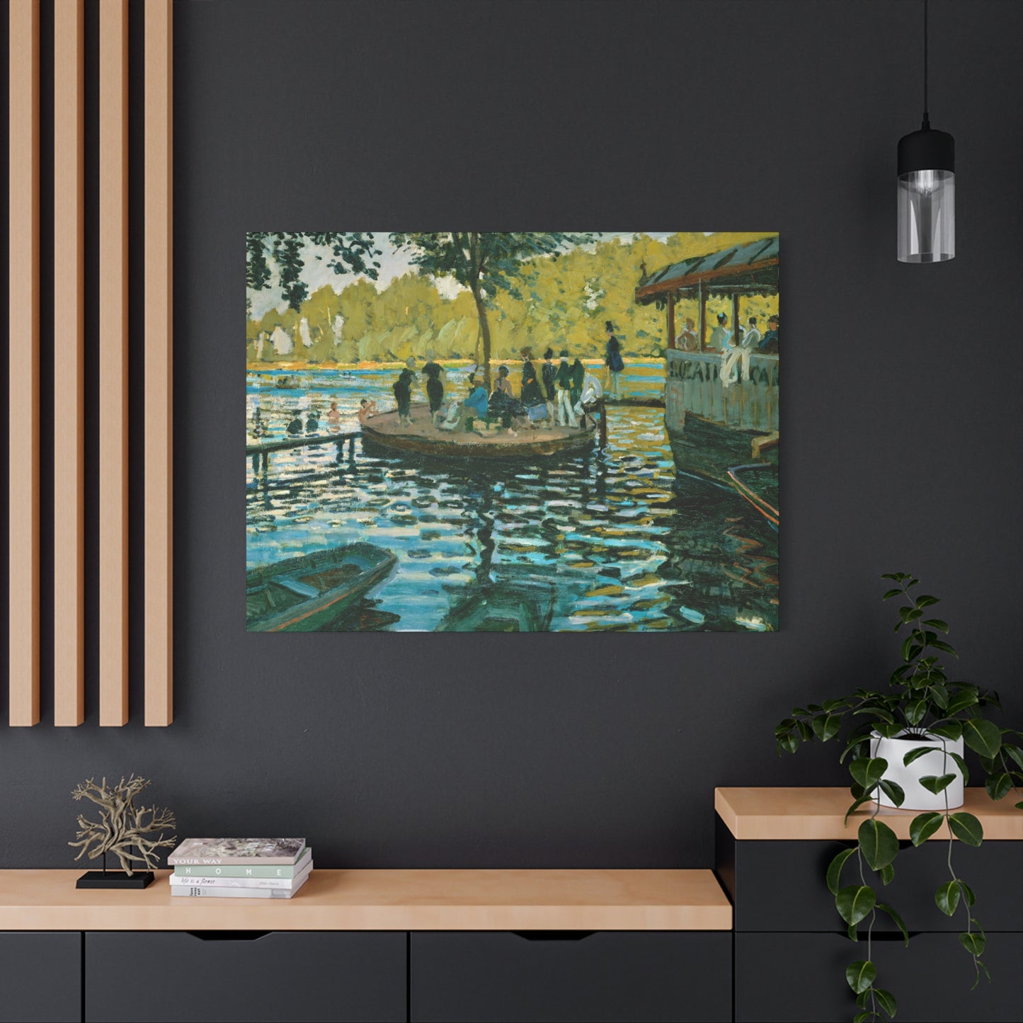Monet, Claude - La Grenouillere (1869) - Canvas Block, unframed