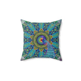 Melek Taus Mandala - Suede Square Pillow