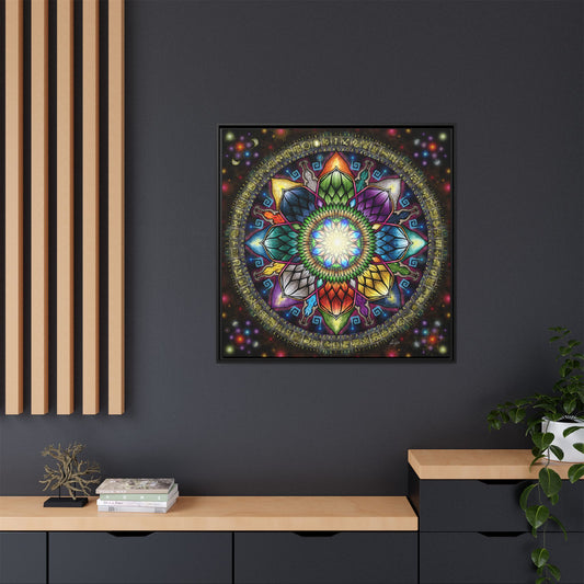 Mystic Jewel Mandala - Framed Matte Canvas