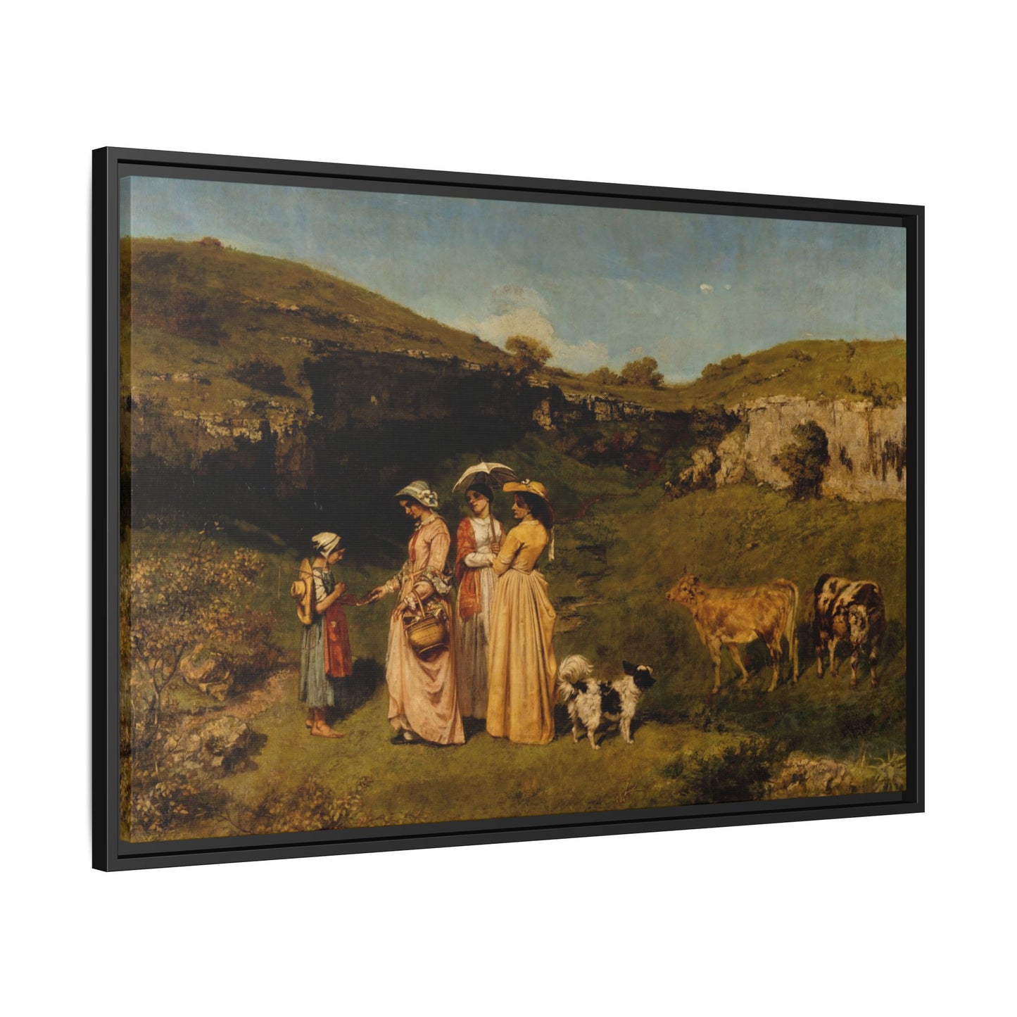 Courbet, Gustave - Young Ladies of the Village (1851) - Matte Canvas, Framed