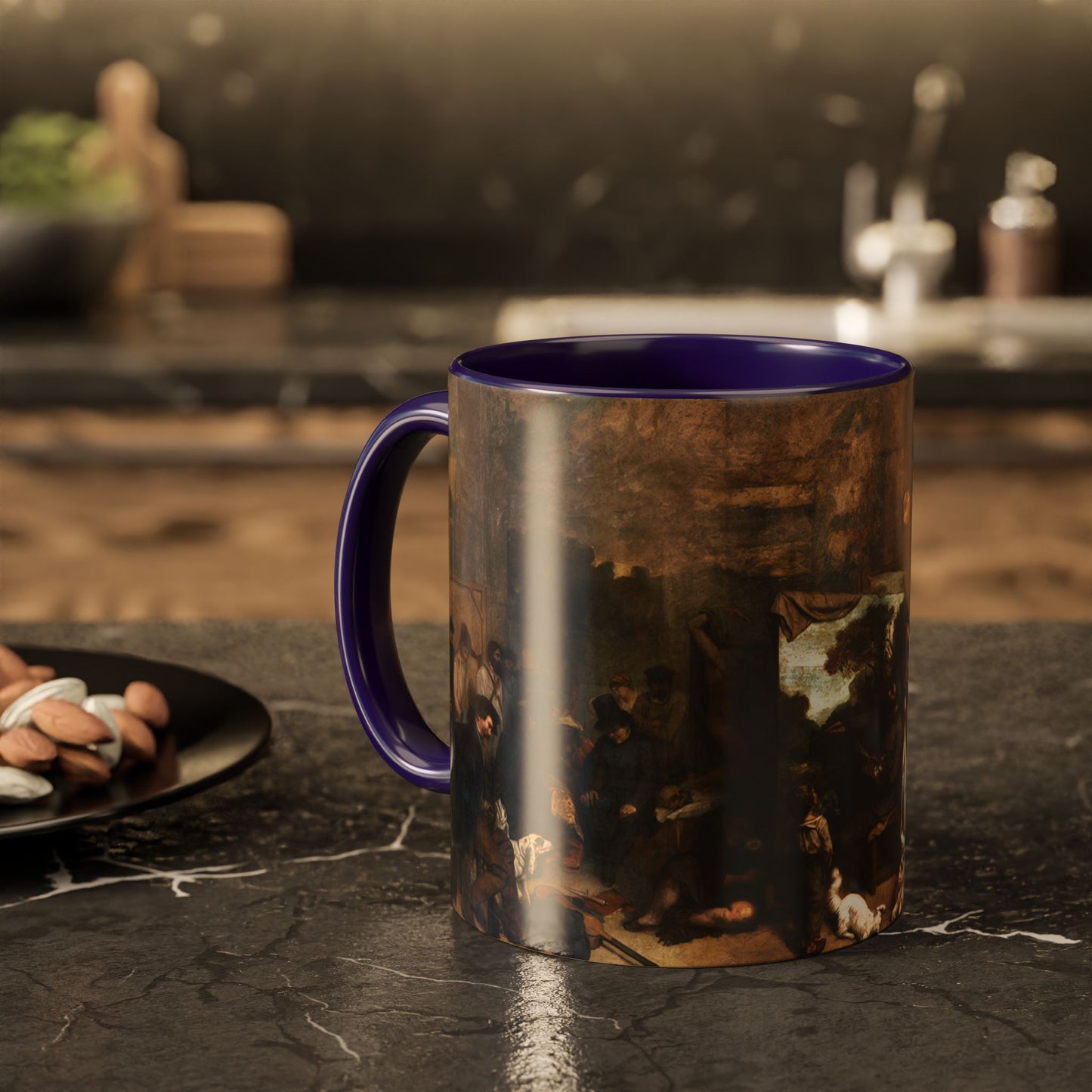 Courbet, Gustave - The Painter’s Studio (1855) - Colorful Accent Mugs