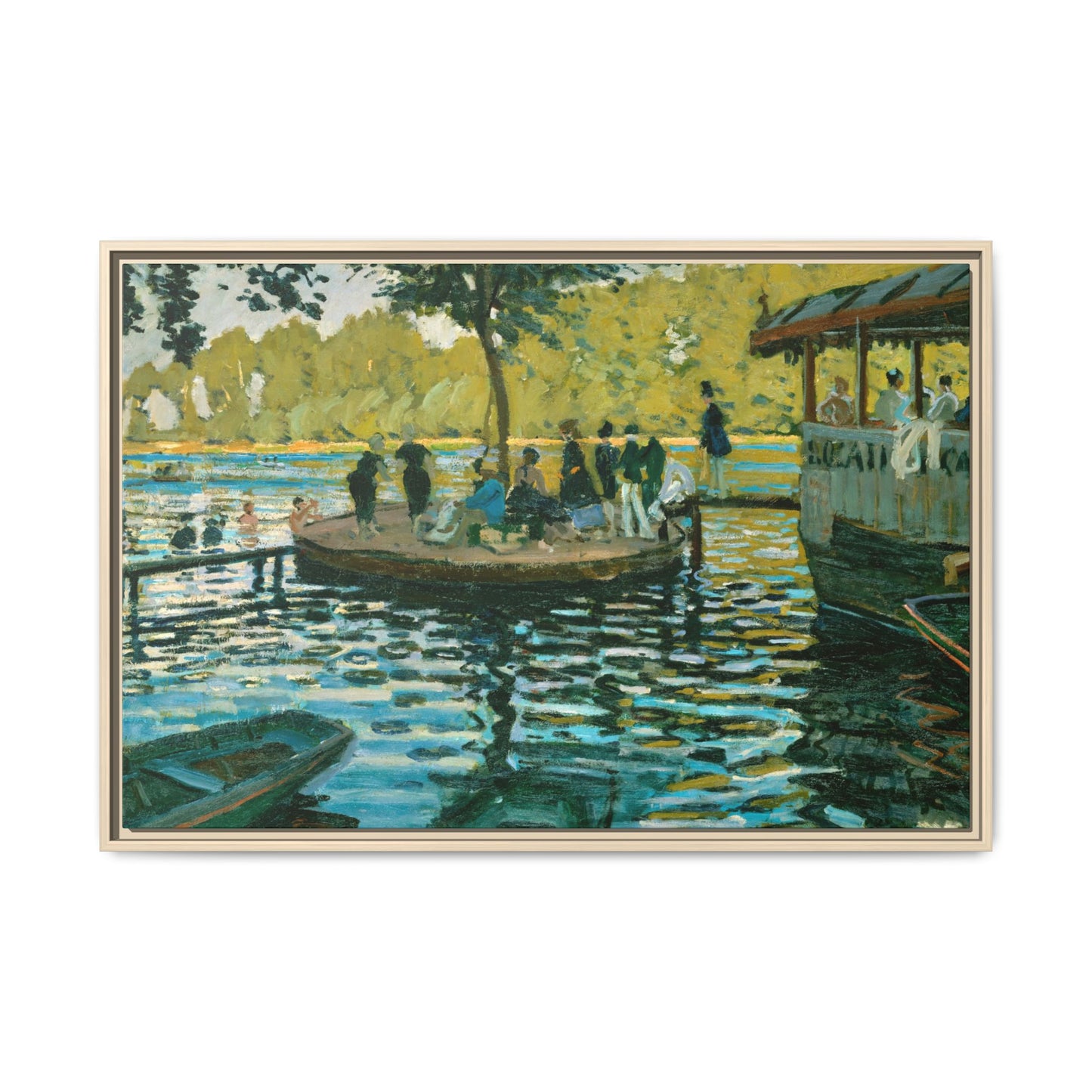 Monet, Claude - La Grenouillere (1869) - Matte Canvas, Framed
