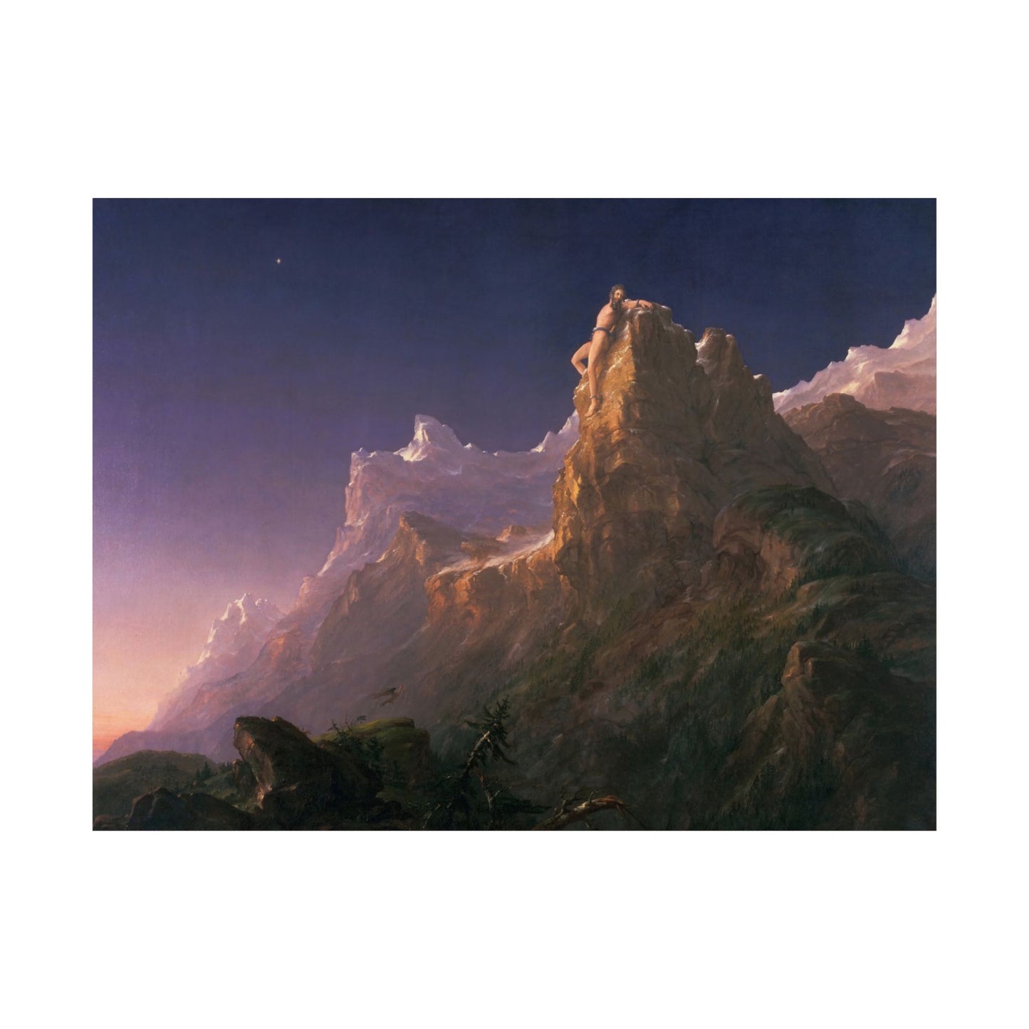 Cole. Thomas - Prometheus Bound (1848) - Satin Posters