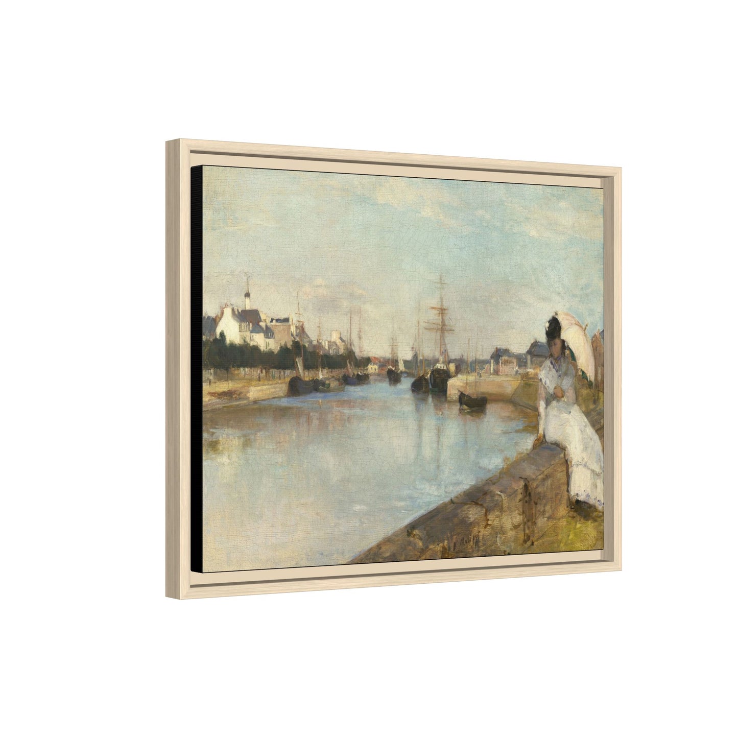Morisot, Berthe - The Harbor at Lorient (1869) - Matte Canvas, Framed