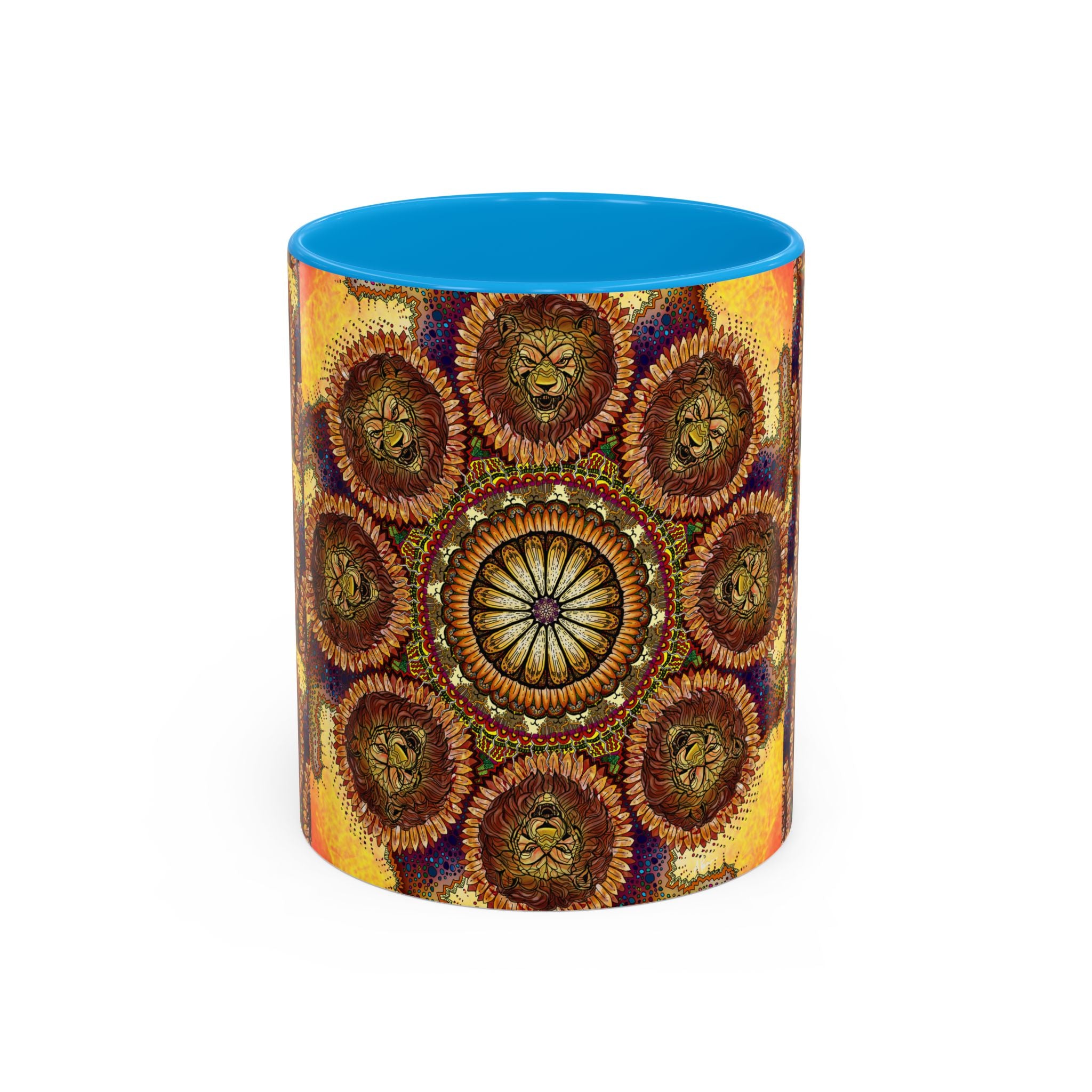 Lion Summer Mandala - Colorful Accent Mugs