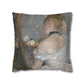 Morisot, Berthe - Woman at Her Toilette (1880) - Suede Square Pillowcase