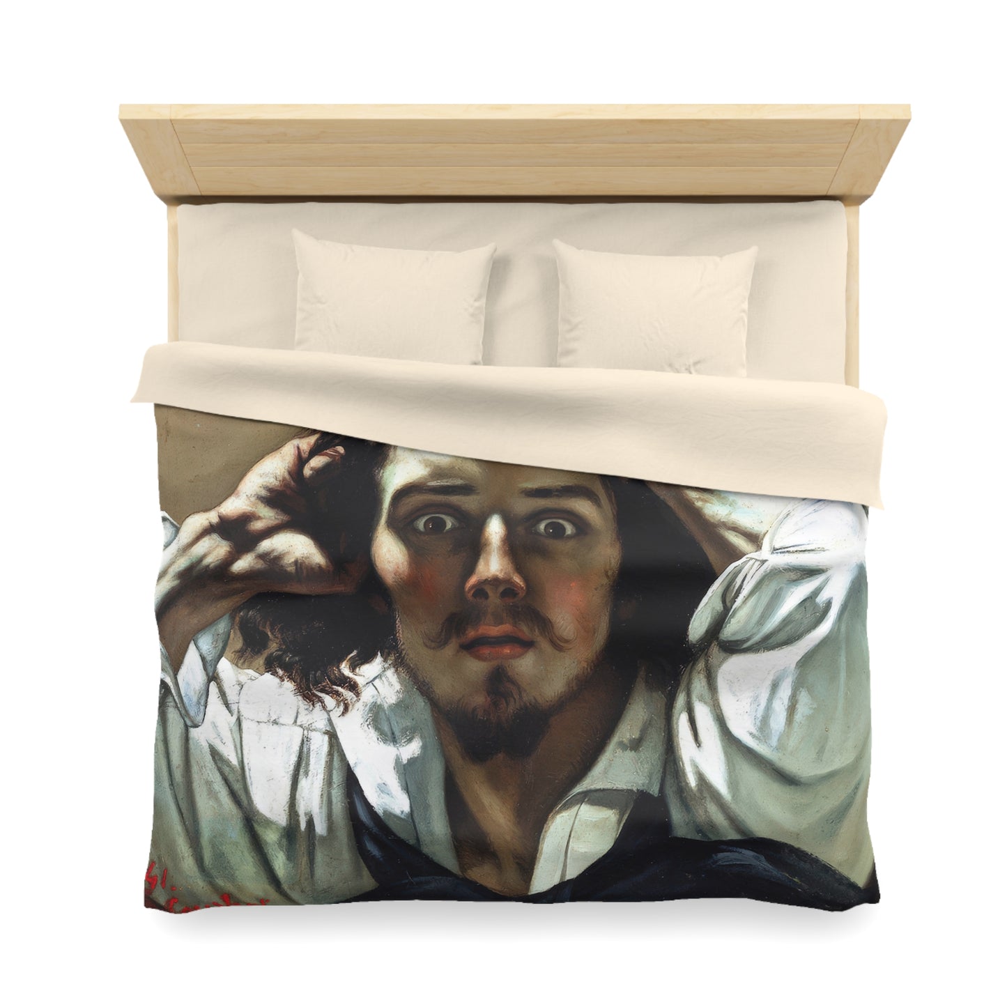 Courbet, Gustave - The Desperate Man (1843) - Microfiber Duvet Cover