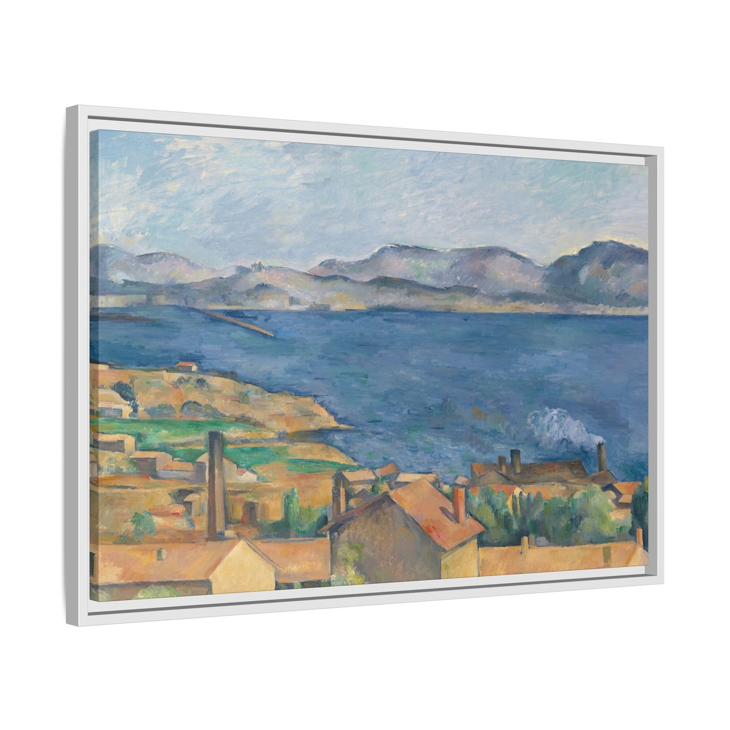 Cézanne, Paul - The Bay of Marseille, Seen from L'Estaque (1885) - Matte Canvas, Framed